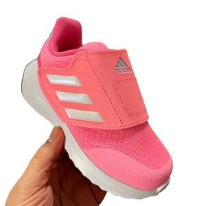 Adidas Toddler Girls Athletic Slip-On Sneakers‎ Size 8 Pink White Lightweight